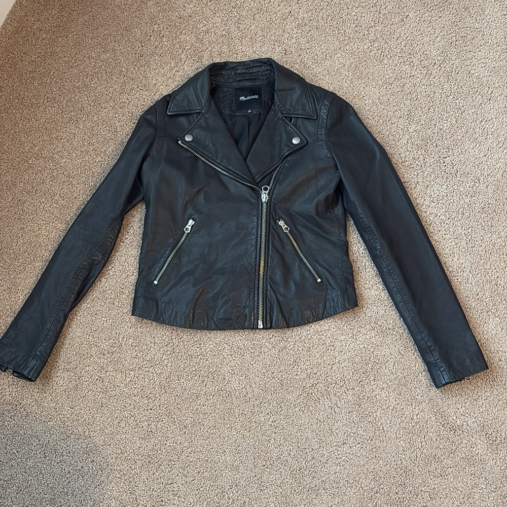 Madewell Washed Leather Motorcycle Jacket - Picture 2 of 5